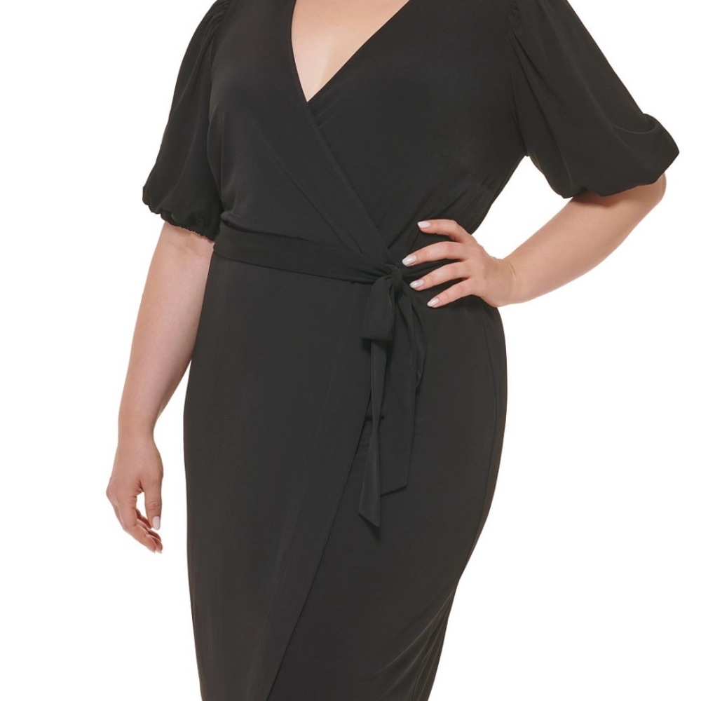 EUC Calvin Klein Puff Sleeve Wrap Dress 18W